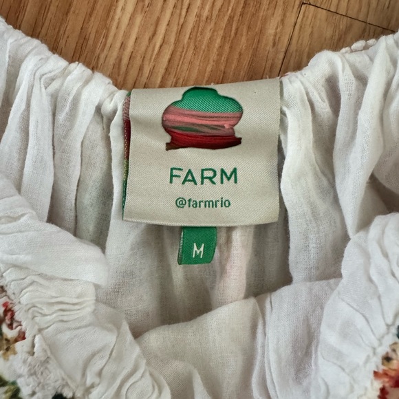 Farm Rio Delicate Forest Scarves Square Neck Blouse Size Medium - Picture 6 of 9